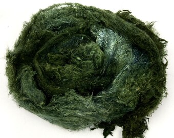 Silk Laps, Bay Leaf, mulberry silk, nuno, wet felting, spinning fiber, art yarn, handspinning, felting fiber, corespinning