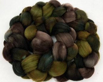 Peat Bog SC - 4 oz hand painted wool combed top, roving, spinning fiber, handspinning, felting, weaving, nunofelting