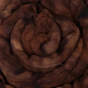 Chestnut - 2 oz repeatable semisolid wool top, Polwarth, Merino, Targhee, BFL, Falkland, felting, spinning, weaving