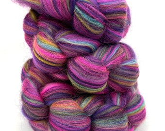 Monique - 4 oz blended combed top, Merino wool, roving, spinning fiber, handspinning, nuno felting, weaving