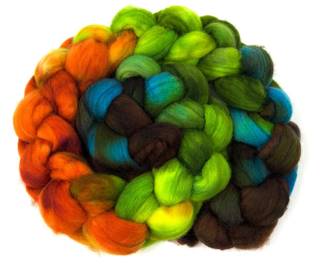 Sea Witch MG - 4 Oz Hand Painted Wool Combed Top, Roving, Spinning ...