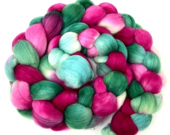 Dahlia - 4 oz Falkland Merino wol gekamde top, zwervende, spinnende vezels, handspinning, vilten, weven