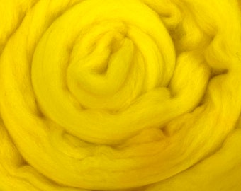 Canary - 2 oz repeatable semisolid wool top, Polwarth, Merino, Targhee, BFL, Falkland, felting, spinning, weaving