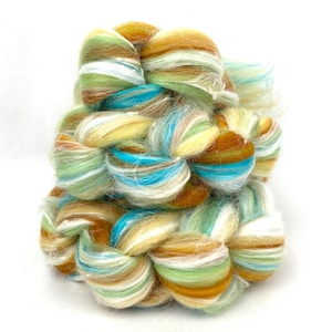 Bella - 4 oz blended combed top, Merino wool, silk, pineapple, roving, spinning fiber, handspinning, nuno felting, weaving