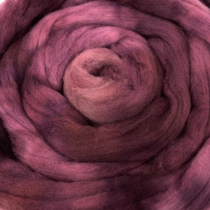 Midnight Rose - 2 oz hand dyed semisolid wool top, Polwarth, BFL, Targhee or Merino, felting, spinning, weaving