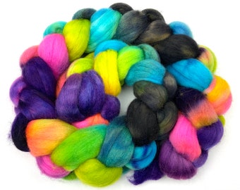 Ziggy - 4 oz handgeverfde wol gekamde top, zwervende vezels, handspinning, vilten, weven