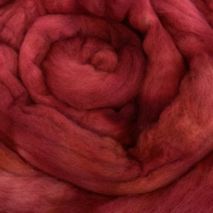 Paprika - 2 oz repeatable semisolid wool top, Polwarth, Merino, Targhee, BFL, Falkland, felting, spinning, weaving