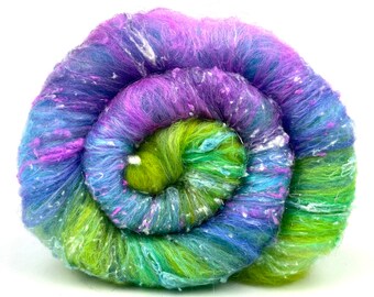 Chrysalis Batt 0422-04 - 2.7 oz Merino wool, silk, noils, spinning fiber, handspinning, nuno, felting wool, weaving