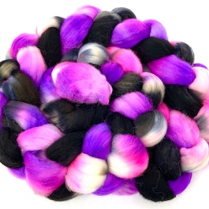 Flash Dance - 4 oz hand dyed wool combed top, roving, spinning fiber, handspinning, felting, weaving