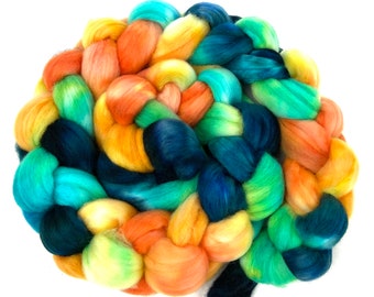 Ironic Grooves - 4 oz 18.5 micron Merino wool combed top, roving, spinning fiber, handspinning, felting, shorter, repeating colors