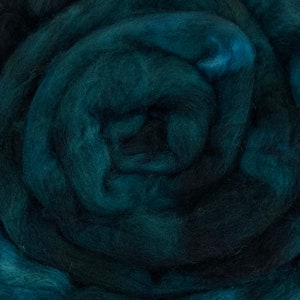 Blue Spruce - 2 oz repeatable semisolid wool top, Polwarth, Merino, Targhee, BFL, Falkland, felting, spinning, weaving