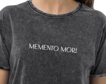 Memento Mori-T-shirt | Latijns-katholiek T-shirt | Geborduurd katholiek shirt