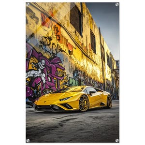 Lamborghini Huracan Acrylic Print – Modern Car Wall Art, Luxury Supercar Decor, Garage or Office Gift, Unique Automotive Blueprints