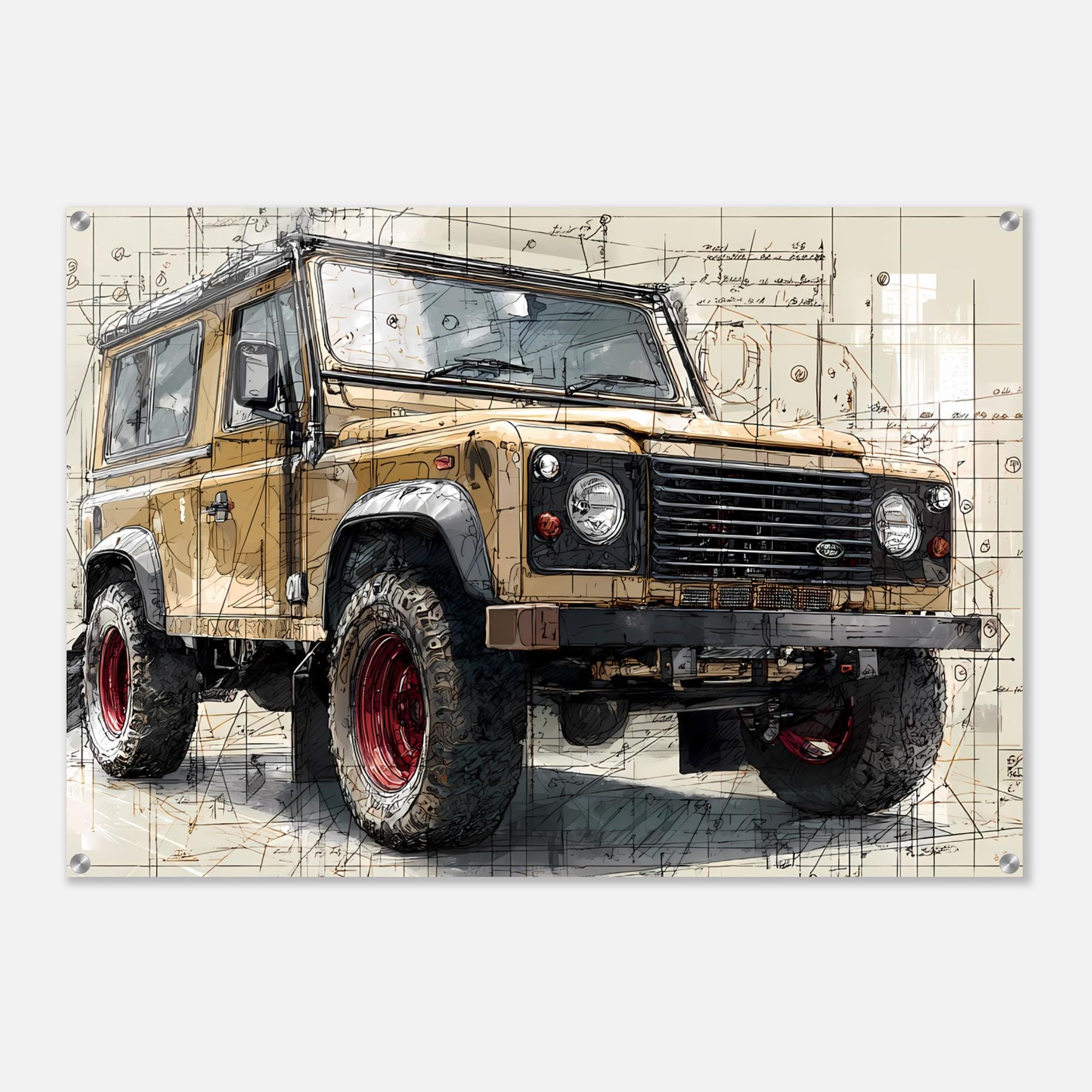 Land Rover RangeRover アートスケッチ サイン、専用ケース付 Land Rover RangeRover アートスケッチ サイン、専用ケース付 Land