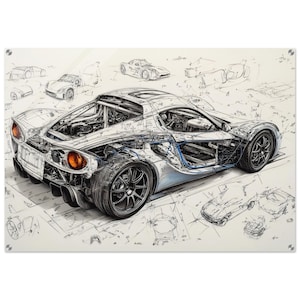 Lotus Elise Acrylic Wall Art – Modern Supercar Decor for Car Lovers