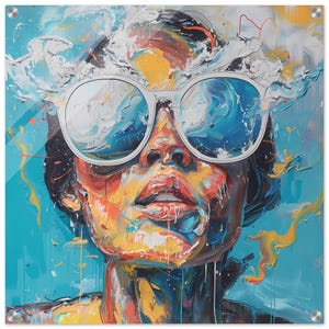 Bold Woman Portrait | Abstract Sunglasses Wall Art | Colorful Modern Summer Print