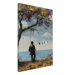 Banksy Style Canvas Print – Modern Street Art Wall Decor, Urban Graffiti Art, Black and White Canvas Art, Edgy Home Decor