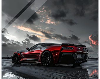 Corvette Glass Wall Art | Corvette Car Lovers Gifts