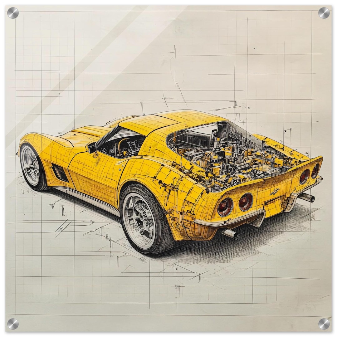 CHEVROLET CHEVY CORVETTE FORGED WHEELS GICLEE CANVAS ART PRINT POSTER main image 0