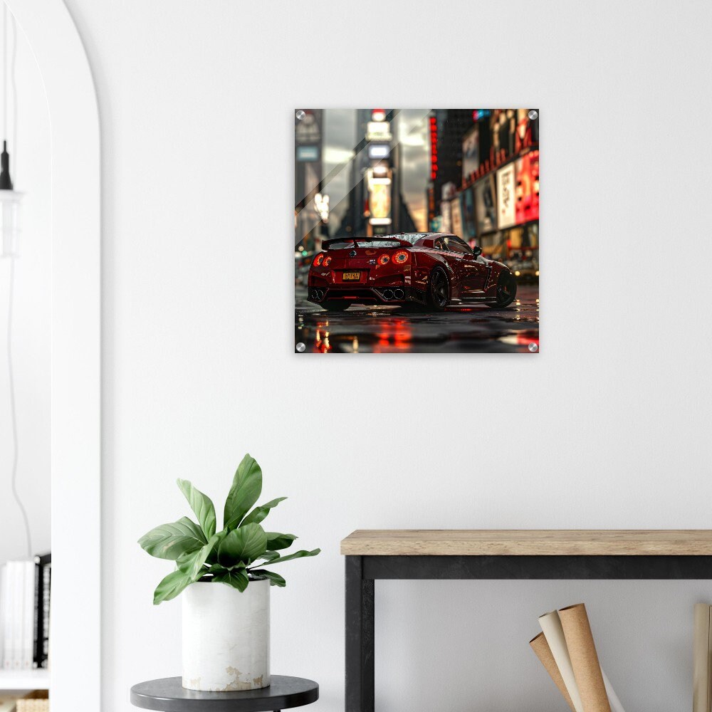 ブライアンアンドレアス Center on Wheels Art Print GTR Nismo Angle Silhouette Metal Art Stand – PetrolVibes