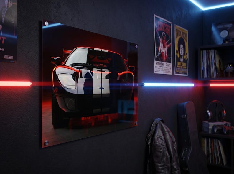 Ford GT Wall Art | GT40 Race Car Print | Le Mans Supercar Poster ...