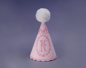Czapeczka urodzinowa z monogramem, czapeczka urodzinowa dla dziecka, czapeczka urodzinowa z materiału, czapeczka urodzinowa z pierwszego urodzinka, haftowana czapeczka imprezowa, zdjęcie z rozbijania tortu, roczne dziecko