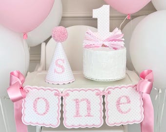 Striscione per seggiolone per il primo compleanno, striscione per compleanno ricamato per un anno, foto di cake smash per il primo compleanno, compleanno classico per bambini di un anno