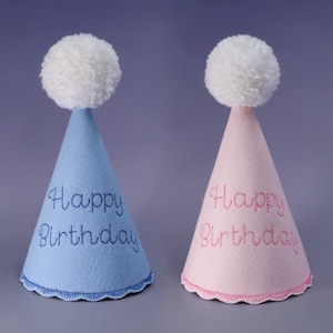 Birthday Hat Baby, Party Hat, Fabric Birthday Hat, First Birthday Hat, Embroidered Party Hat, Cake Smash Photo, Kids Birthday Hat