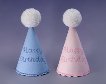 Gorro de cumpleaños para bebé, gorro de fiesta, gorro de tela para cumpleaños, gorro de primer cumpleaños, gorro bordado para fiesta, gorro de cumpleaños infantil