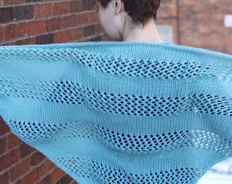 WORKSHELTER Lace Striped Shawl Knitting Pattern