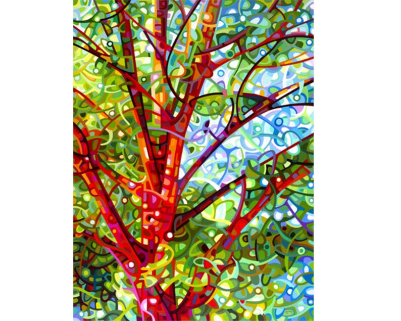 fine art print note card landscape tree wetlands sunflower hillside Summer 4