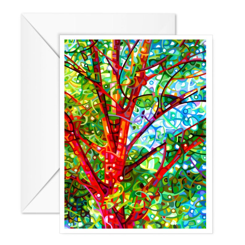 Im Wald Kunstdruck Notizkarte Baum Wald gold Bild 5