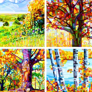 Fallling for You - fine art print note note landscape tree automne arbres forest hillside