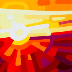 Firefall fine art reproduction print of a sunset sky in blues, purples, oranges and reds. image 3