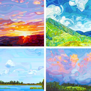 The Sky's the Limit - carte de correspondance imprimée beaux-arts paysages paysages du ciel vibrants montagnes couchers de soleil zones humides