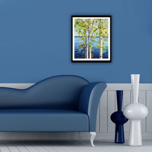 Summer Dreaming fine art reproduction print of a quiet summer cottage lake day. image 3