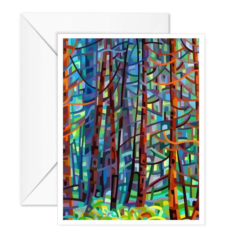 Im Wald Kunstdruck Notizkarte Baum Wald gold Bild 2