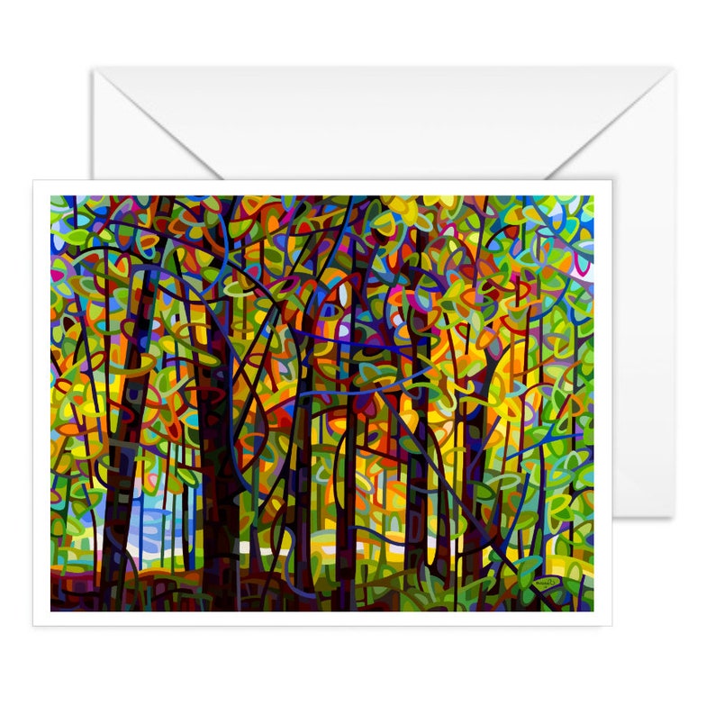 Im Wald Kunstdruck Notizkarte Baum Wald gold Bild 4