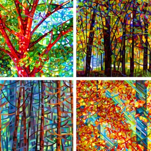 Dans la forêt - papier d’impression d’art card tree forêt or