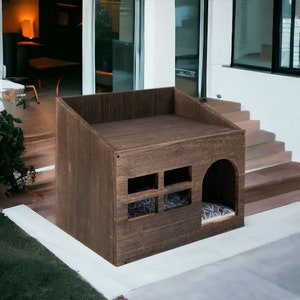 Wood Pet Crate, Wooden Dog Kennel, Bedside Shelter, Pet Cage, Modern Dog House, Kitten Cave, Cozy Cat Bed, Wood Cat Furniture, Puppy Crate