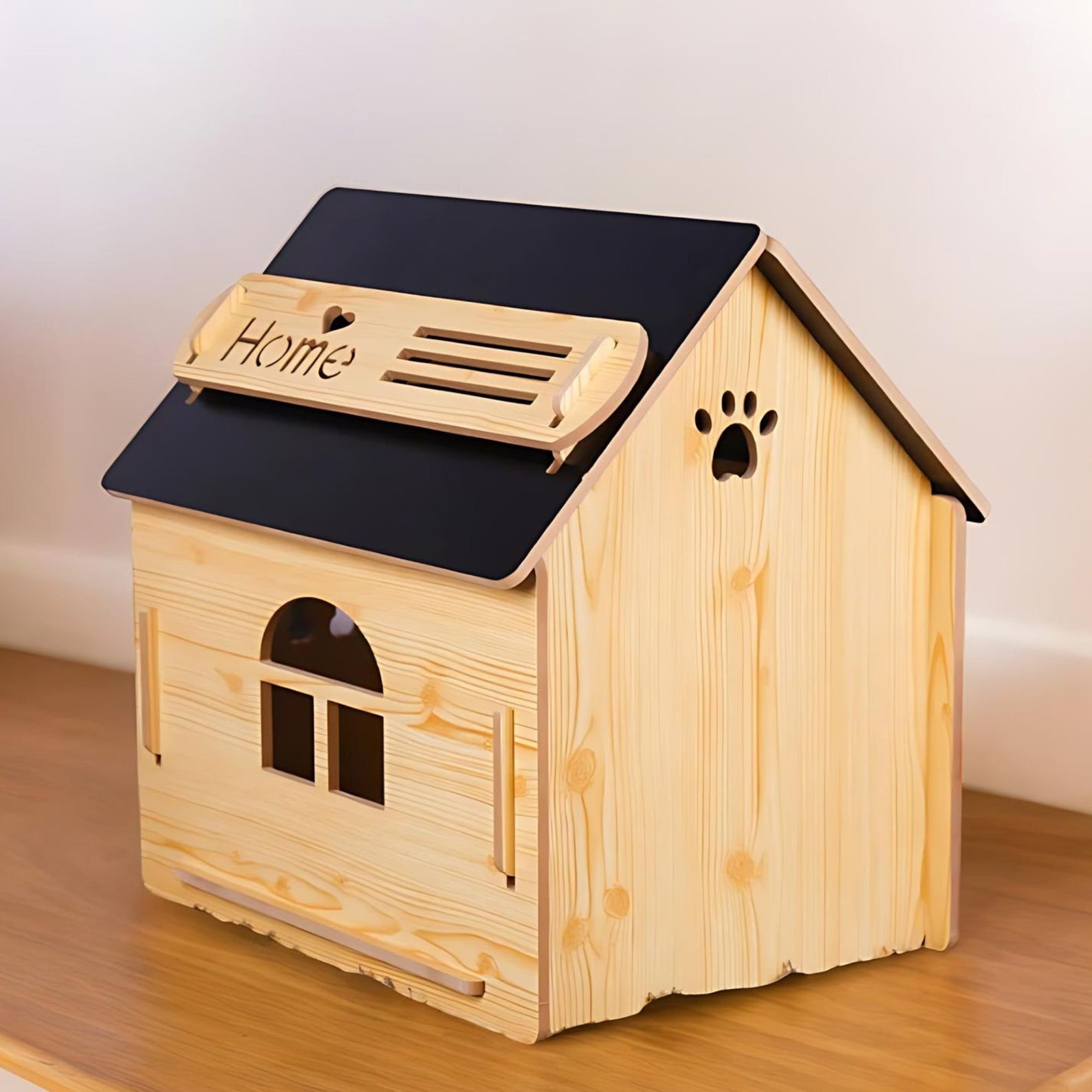 A closer look at Live Edge Wooden Pet Crate