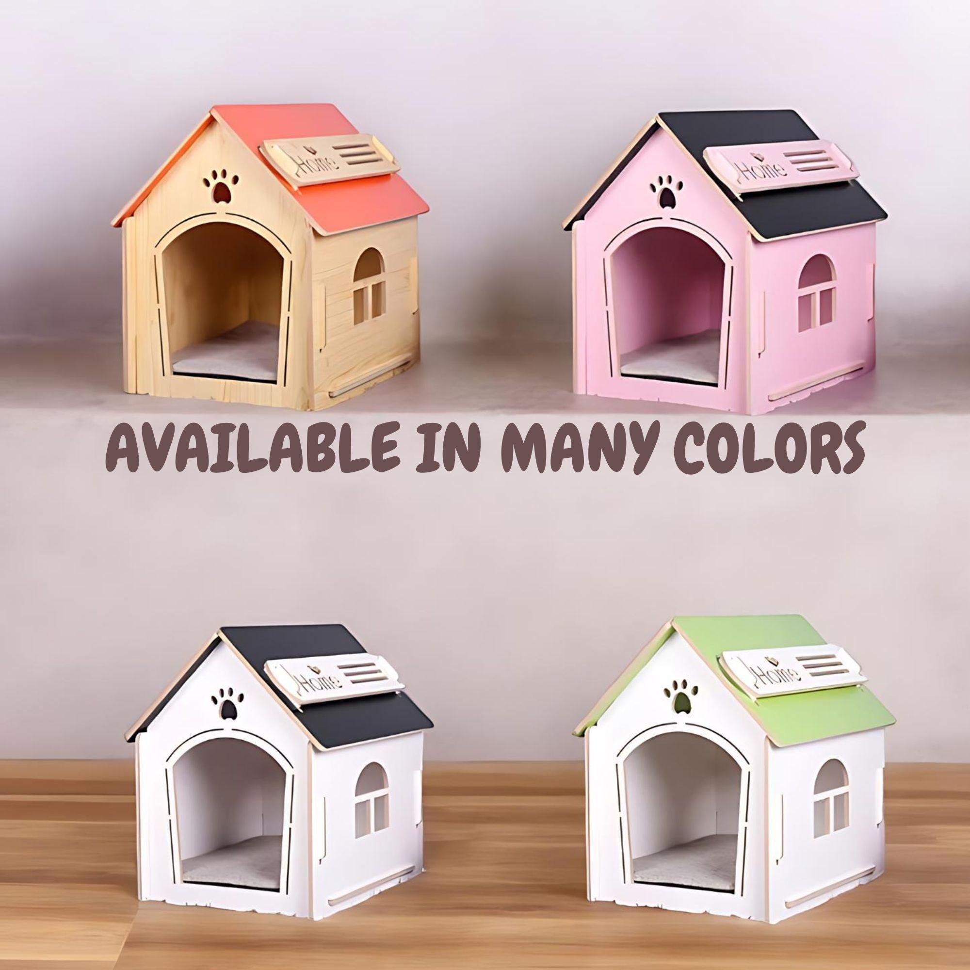 Wood Pet Crate, Wooden Dog Kennel, Bedside Shelter, Pet Cage, Modern ...