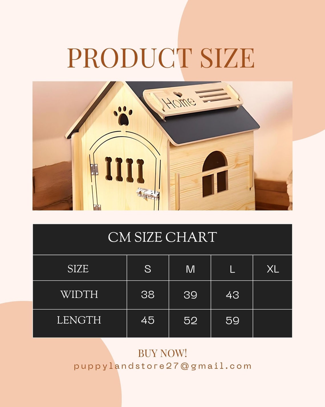 Picture of Wood Pet Crate, Wooden Dog Kennel, Bedside Shelter, Pet Cage, Modern ...