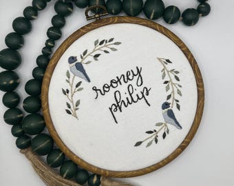 Baby Name Embroidery Hoop / Hand Embroidery / Custom Baby Gift / Birth Announcement / Baby Shower Gift / Gender Reveal / Nursery Decor