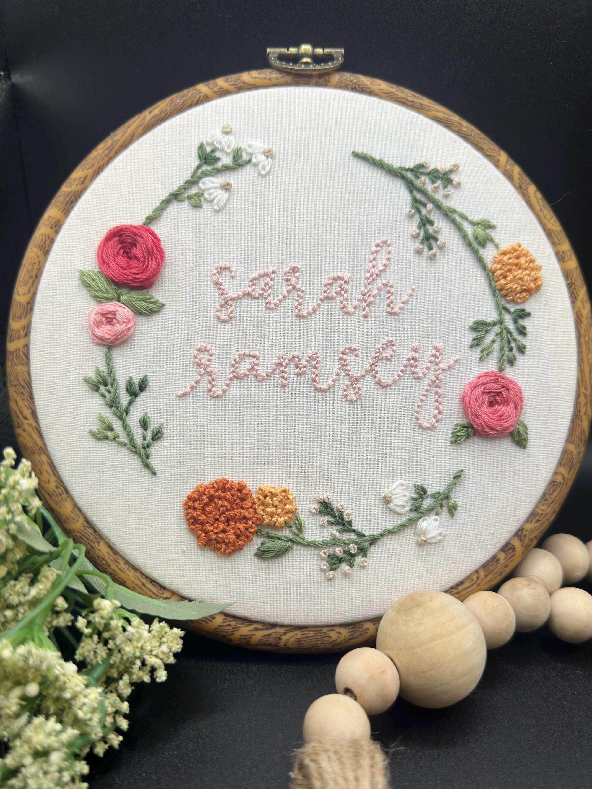 Baby Name Embroidery Hoop / Hand Embroidery / Custom Baby Gift/ Birth Announcement / Baby Shower Gift / Gender Reveal / Nursery Decor