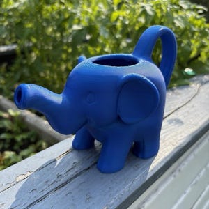 Elephant Watering Can Blue 3D Printed