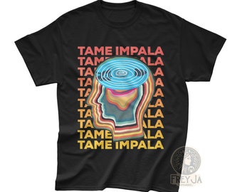 TAME IMPALA テームインパラ　オリジナルTシャツ L ビンテージ テームインパラ (Tame Impala) ビッグプリント バンドTシャツ【L