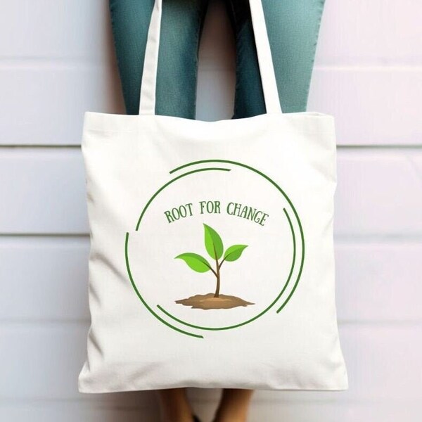 Inspirational Tote bag, Canvas Tote Bag, ECO Friendly Bag, Reusable Bag, Grocery Tote Bag, Plant Lovers Bag, Advocate for Change Tote Bag