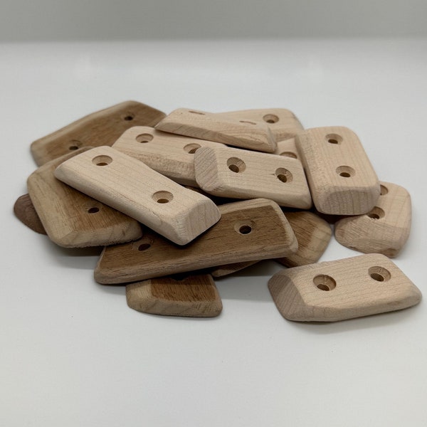 Wood climbing holds, Micro crimps for home bouldering wall, up to 12mm in thickness.