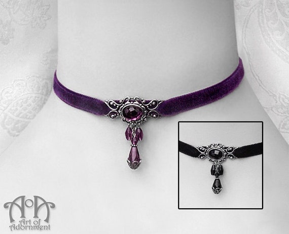 Purple velvet choker sale